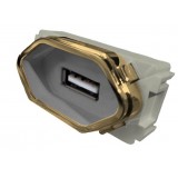 Modulo USB 2a - Novara Aço Gold